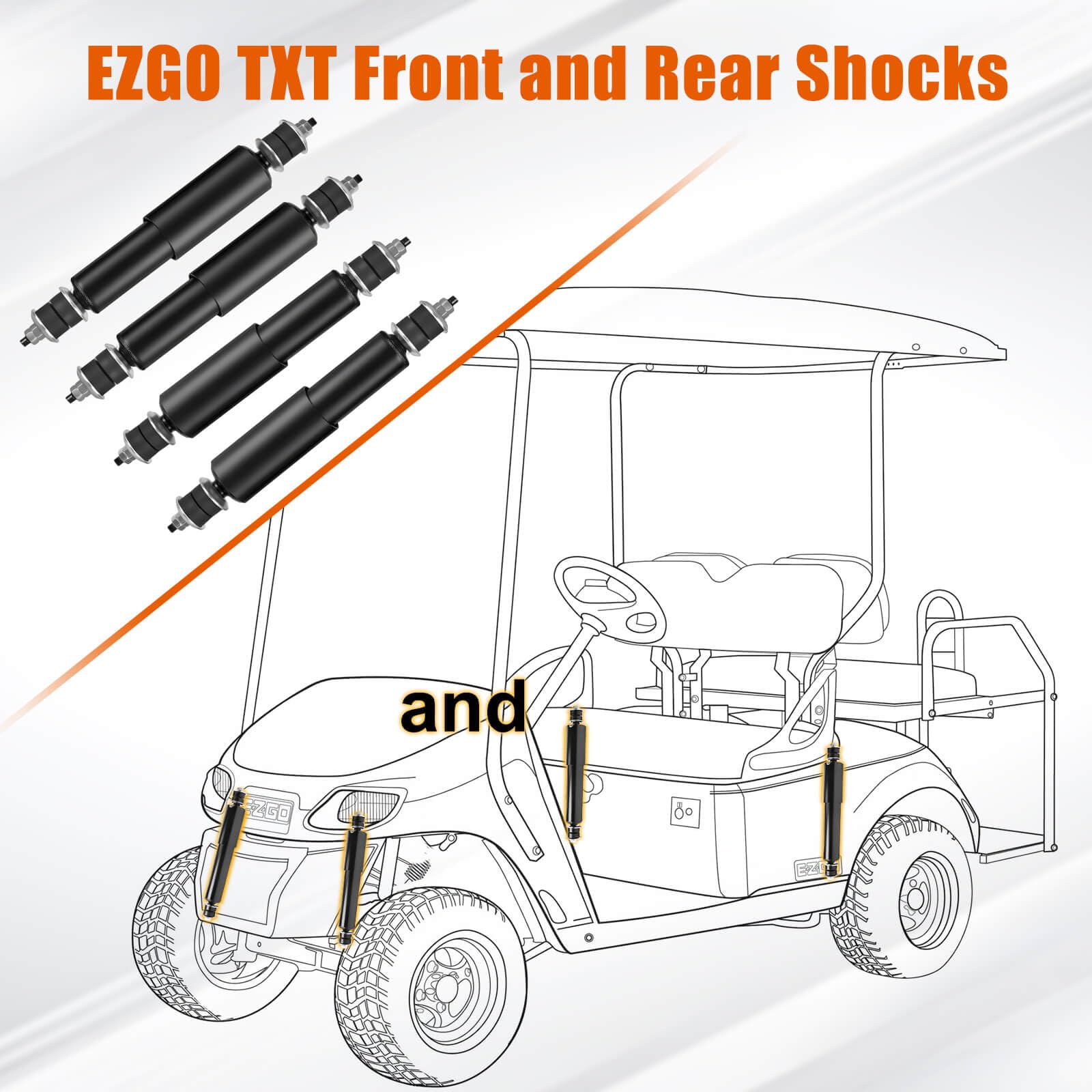Amazon.com: EZGO TXT Shocks EZGO Golf Cart Front and Rear Shock